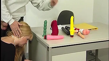 Blonde Babe Sucks A Huge Cock Then Rides It Hard