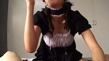 Blowjob from Japanese maid: Blowjob, Babe  Handjob Porn