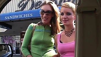 Two blondes picked up by a black cock and getting pounded