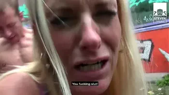 HARD OUTDOOR German THREESOME with MILF Dirty Tina: TWO GUYS share a MILF's CUNT (FULL SCENE)! StevenShame.dating