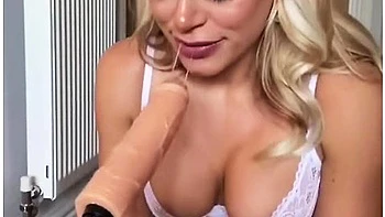 British Blonde Deepthroats Fuck Machine With Elle Brook
