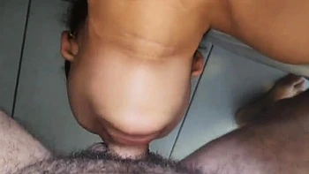 Upside Down Deep Throat Cum Swallow - Brunette Teen Slut Gets Throat Filled
