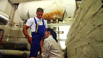 Plumber fucks German cutie and cums in her mouth