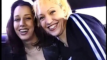 An amazing double blowjob in the car: Big Tits, Masturbation  Big Boobs Porn