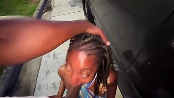 Married Girl Sucks Dick in Truck Stop Parking Lot - Free POV Blowjob