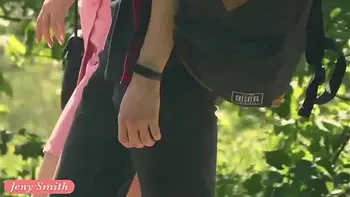 A Not Planned Date. Jeny Smith walking with stranger with mini skirt and no panties