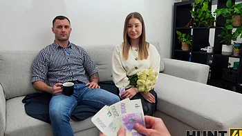 The guy earns money by watching his blond wife getting fucked by another man.