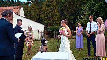 Andrea and her husband fucked outdoors in sexy lingerie and stockings