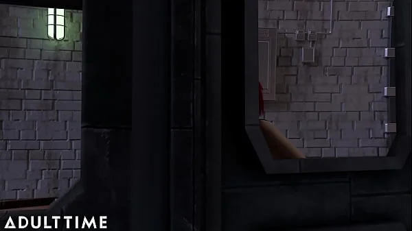 F.U.T.A. Sentai Squad | Big Tit Redhead's Futanari Cock Gushes with Cum During Creampie