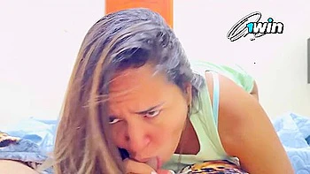 Latina Vanessa gives inexperienced blowjob, nearly caught. super penetrating torrid homemade girlcomrade! 1win.