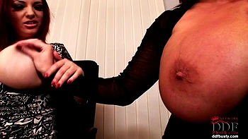 Lusty Lesbo Boob Pumping