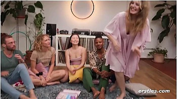 Full Truth Or Dare Game - 3 Hot Babes Pleasure Their Guy Friends Before Climactic Orgy