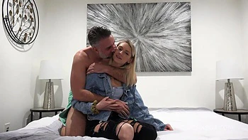 Young Blonde Payton Avery Plays With Keiran Lee's Cumshot Before