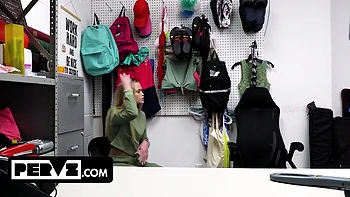 Smoking-hot Blonde Stole A Dress, So The Security Guard Ripped It Off With Chloe Rose And Jill Taylor