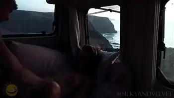 Hot and sexy scene from a cliff in Portugal! We fuck everywhere we park our van