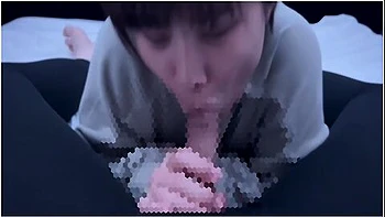 Short-cut College Student With Dark Hair Gets Oral Ejaculation In A Thick Blowjob And A Lot Of Sperm