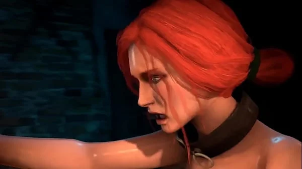 Witcher Porn - Redhead Shemale Triss Merigold fucks Girl In Pussy/Anal and Cum inside - 3d Futanari