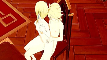 Genshin Impact Hentai - Aether And Lumine Sucking And Fucking - 3d Anime Video Game Porn Video - Car Toon