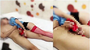 [police Officers Vaginal Orgasm] Im A Bitch! Cum! Handjob In Police Cosplay Fishnet Tights