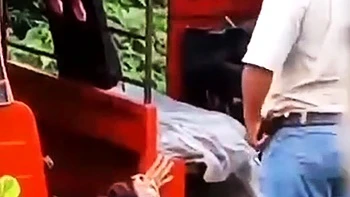 Mexican girl gets Creampie in golf cart