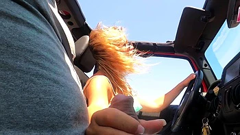 German amateur milf does public car blowjob