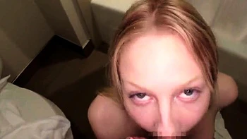 Homemade amateur blonde teen blowjob and cumshot