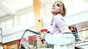 Small titted pornstar Megan Coxx takes off her thong