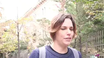 GERMAN SCOUT - SHORT HAIR BIG CLIT TATTOO MILF SILVIA TALK TO FUCK AT PICK UP CASTING