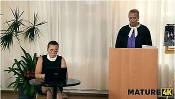 Mature Brunette Sucked Young Cock And Her Husband Secretly Saw It