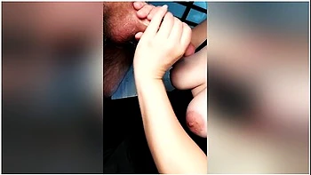 Horny Stepmom Gives Young Neighbor A Handjob Until He Cums On Her Tits