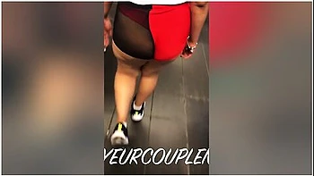 Wife In See Through Shorts And Thong Teasing Train Passengers