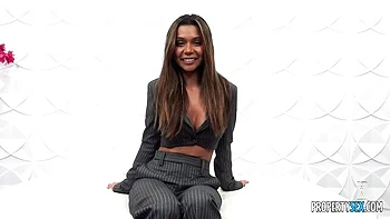 Busty long-haired chick Ava Amira likes jumping on a long wiener