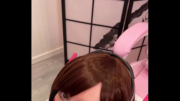Tiktoker Girl Cosplay D.Va from Overwatch and Sucks Dick till Facial