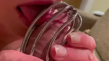 Chastity Belt first time on his Dick and ruined orgasm