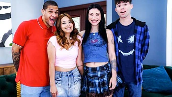 Awesome foursome action with Raven Lane and Kate Legend