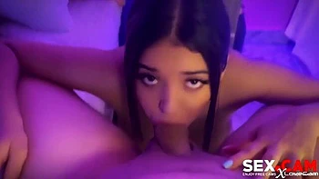 Angel with innocent eyes knows how to give a passionate blowjob