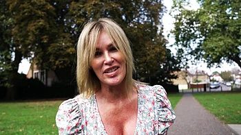 Blonde milf Summer Rose rides a big cock with her panties on