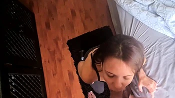 Skinny Brunette's POV Morning Blowjob