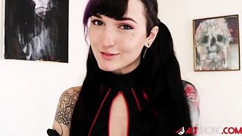 Comely Natasha Grey - stockings action - AltErotic