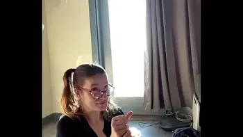 Hottie with Glasses gets blasted in the face