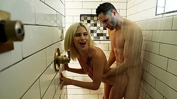 Skinny Kiara Cole gets fucked hard in the shower with Damon Dice