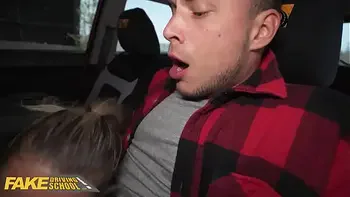 FakeDrivingSchool Curvy instructor Crystal Swift has Big Natural Tits