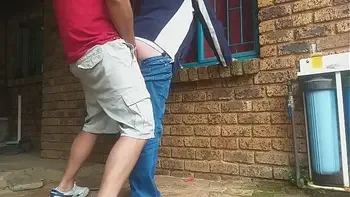 Came home from mcdonalds,we were so horny couldnt wait to fuck,so fucked in the front yard and ended up eating her massive creampie