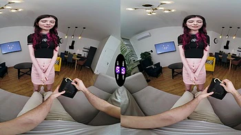 Brunette teen Luna Lynx rides big cock in VR
