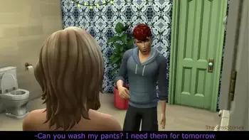 Sims 4, my voice, Seducing milf step mom was fucked on washing machine by her step son