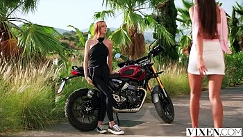 Vixi, Rafi & Melanie Share Cock Outdoors in Threesome