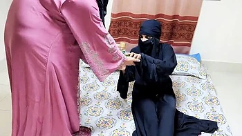 Desi Hijabi Bhabhi and Neighbor Lesbian Anal & Creampie Bangla