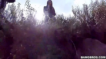 Busty Asian Teen Fucked Hard Anal and Pussy Outside