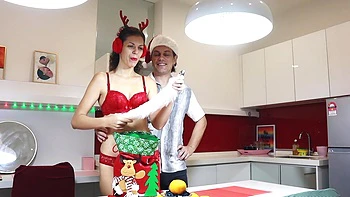Hot homemade kitchen doggy with shaved pussy milf