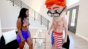 Busty Black Tessa Blows and Cums on Casting